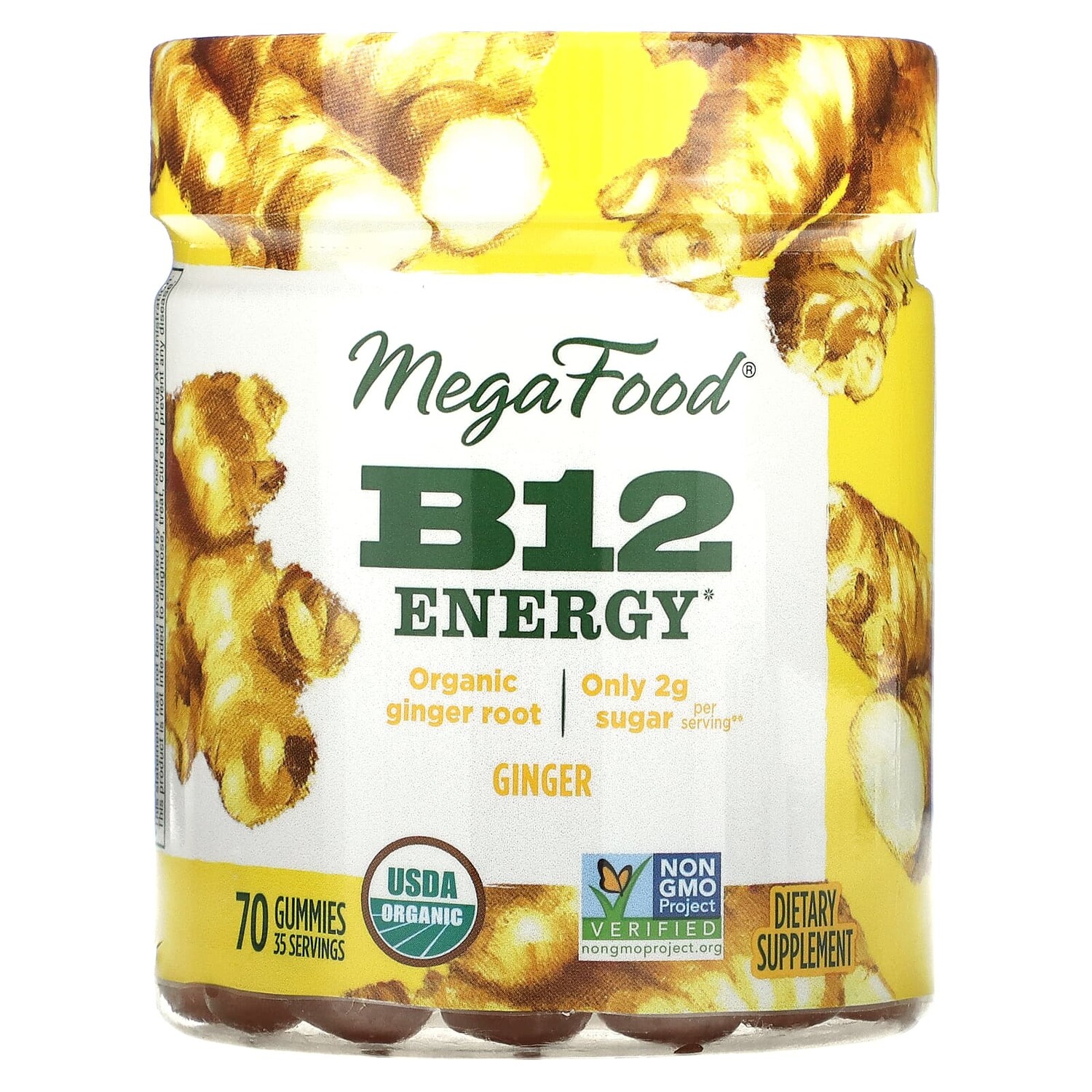 MegaFood B12 Energy Ginger 70 Gummies
MegaFood B12 Energy Ginger 70 Gummies