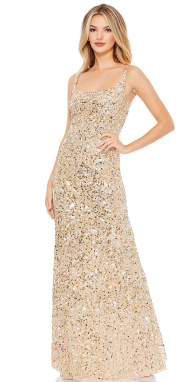 Золотое платье с пайетками и круглым вырезом Mac Duggal
Золотое платье с пайетками и круглым вырезом Mac Duggal