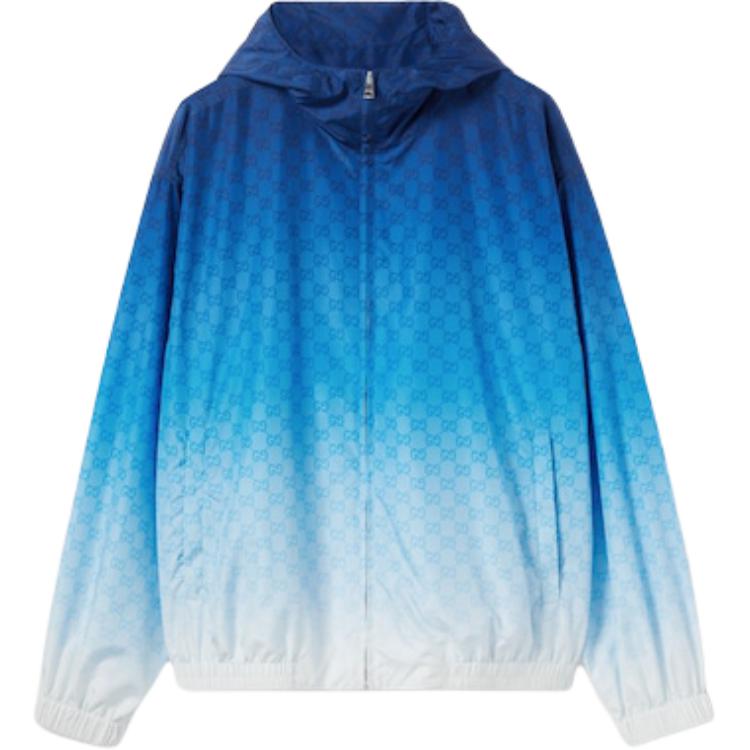 GUCCI Техническая поплиновая куртка на молнии, Blue White
GUCCI Техническая поплиновая куртка на молнии, Blue White