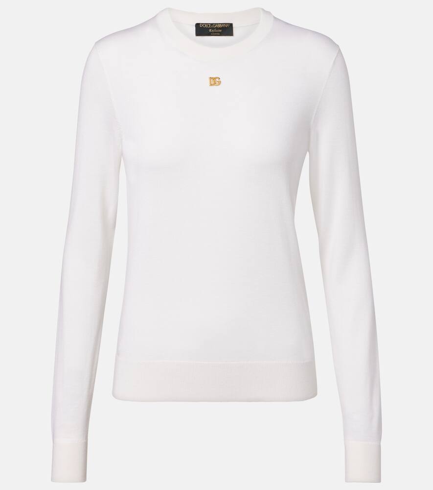 Свитер из кашемира и шёлка DG Dolce&Gabbana, Optical White
Свитер из кашемира и шёлка DG Dolce&Gabbana, Optical White