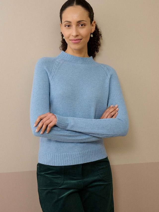 Джемпер из чистого кашемира с вязкой косичкой Brora, Wedgewood
Джемпер из чистого кашемира с вязкой косичкой Brora, Wedgewood