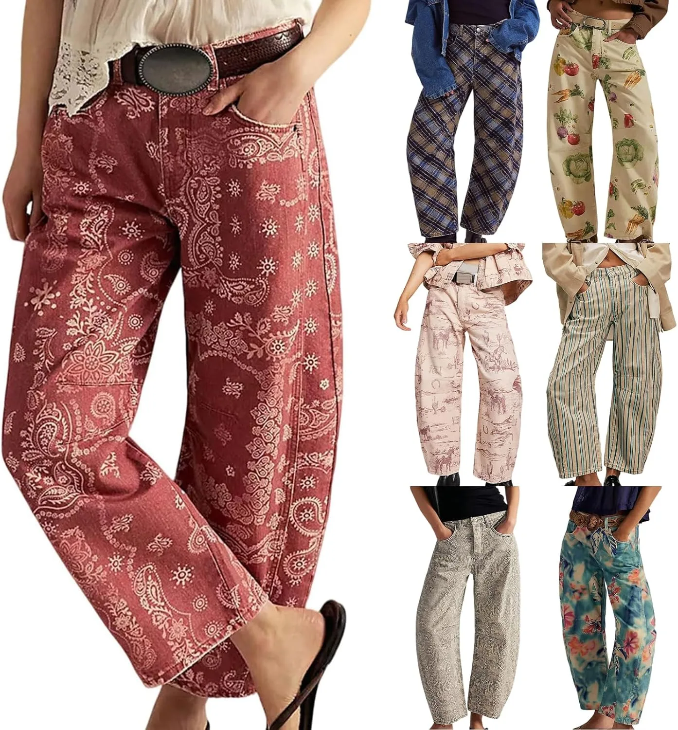 Женские джинсы Boyfriend с цветочным принтом Mid Rise Wide Leg
Женские джинсы Boyfriend с цветочным принтом Mid Rise Wide Leg