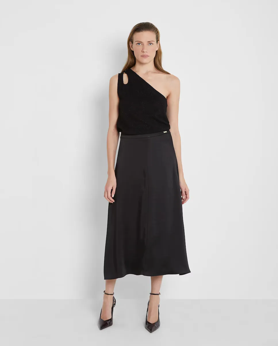 Юбка миди из атласа с эластичным поясом Trucco, черный
Юбка миди из атласа с эластичным поясом Trucco, черный