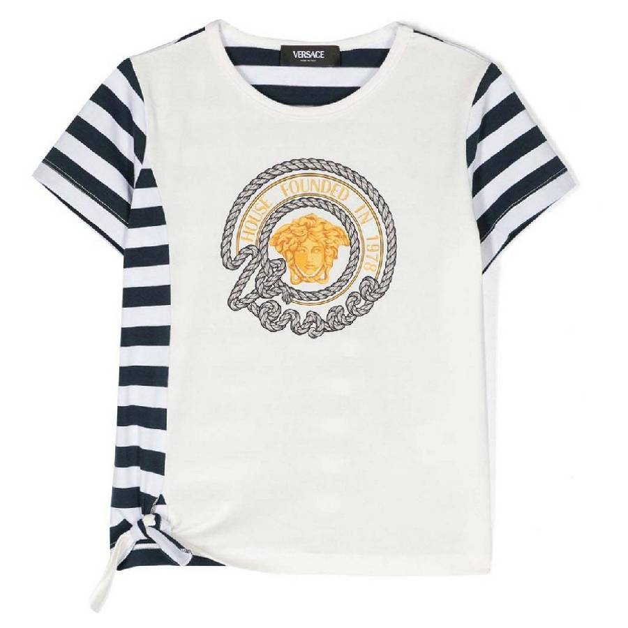 Молодежная футболка Versace Girls Medusa в полоску Young Versace, белый
Молодежная футболка Versace Girls Medusa в полоску Young Versace, белый