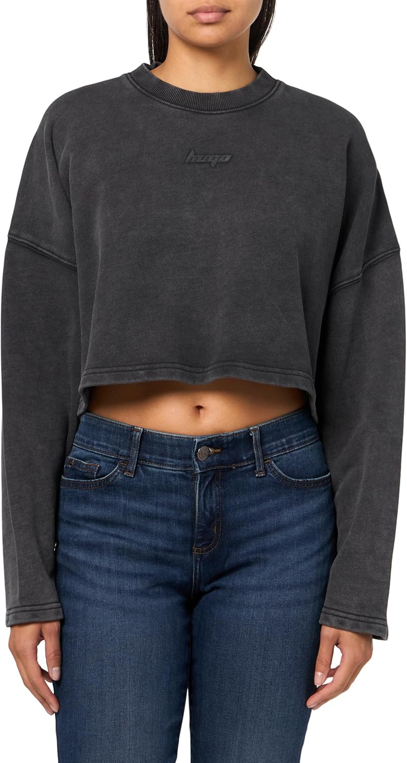 Женский укороченный худи HUGO с ретро-логотипом, Black Gloss
Женский укороченный худи HUGO с ретро-логотипом, Black Gloss