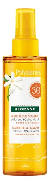 Klorane Polysianes Сухое солнцезащитное масло SPF 30 200 мл для тела и волос
Klorane Polysianes Сухое солнцезащитное масло SPF 30 200 мл для тела и волос