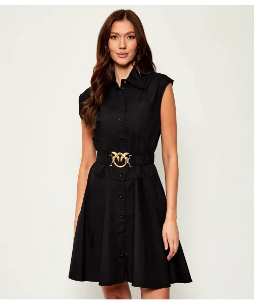 Платье с поясом из ацетата Pinko, черный
Платье с поясом из ацетата Pinko, черный