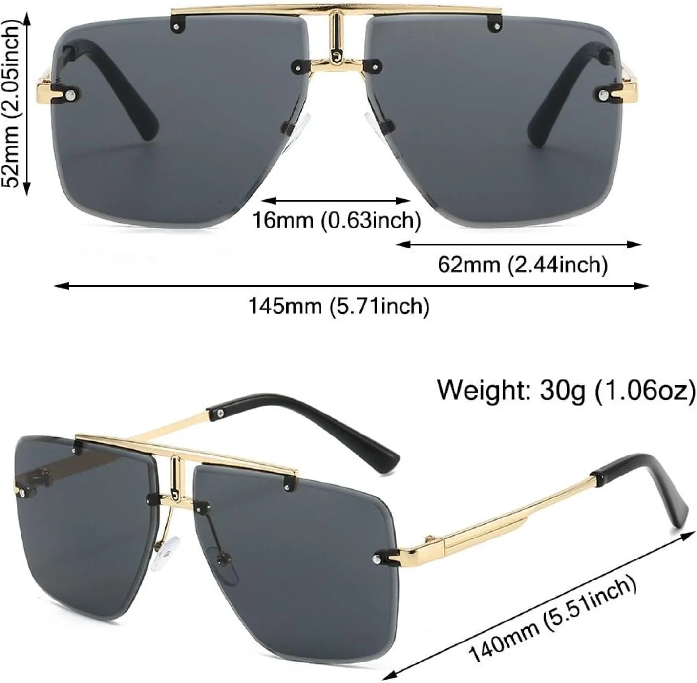 Солнцезащитные очки с двойной перемычкой, без оправы, винтажная оправа, мужские солнцезащитные очки с градиентными линзами и защитой от УФ-излучения SZVVBKK, Gold-tea
Солнцезащитные очки с двойной перемычкой, без оправы, винтажная оправа, мужские солнцезащитные очки с градиентными линзами и защитой от УФ-излучения SZVVBKK, Gold-tea