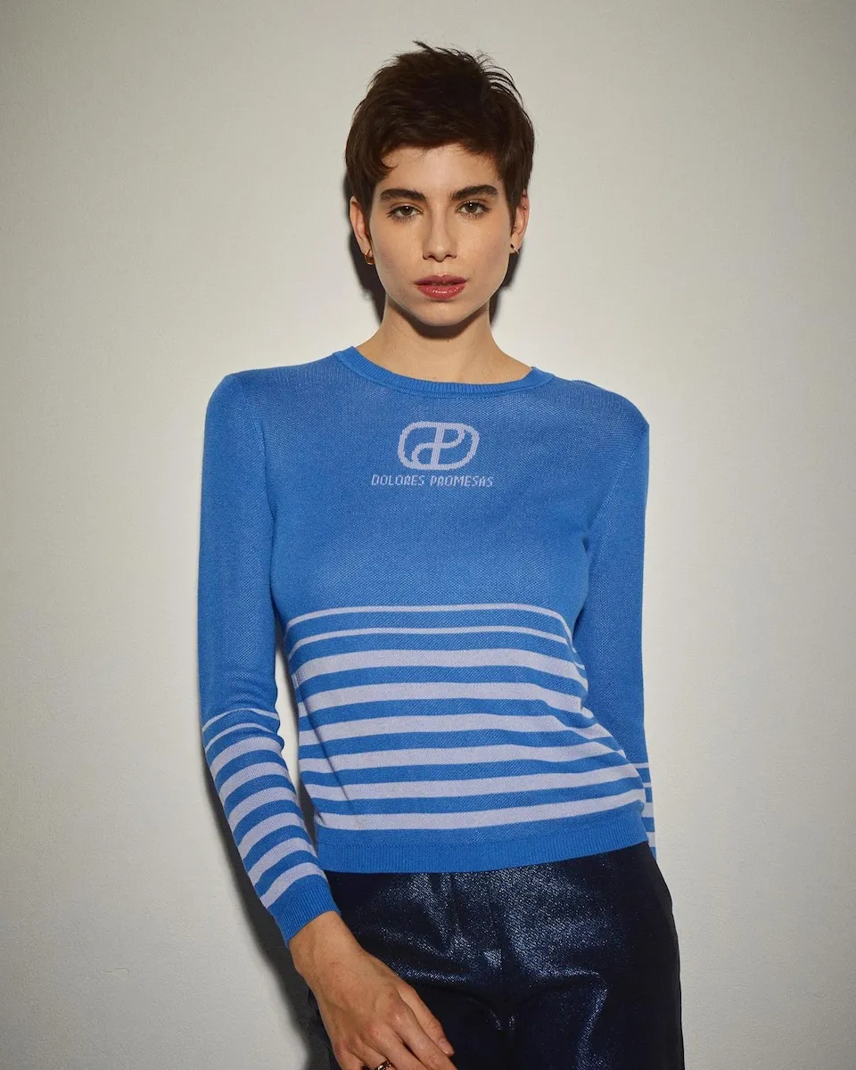 Женский свитер в полоску с круглым вырезом Dolores Promesas, синий
Женский свитер в полоску с круглым вырезом Dolores Promesas, синий