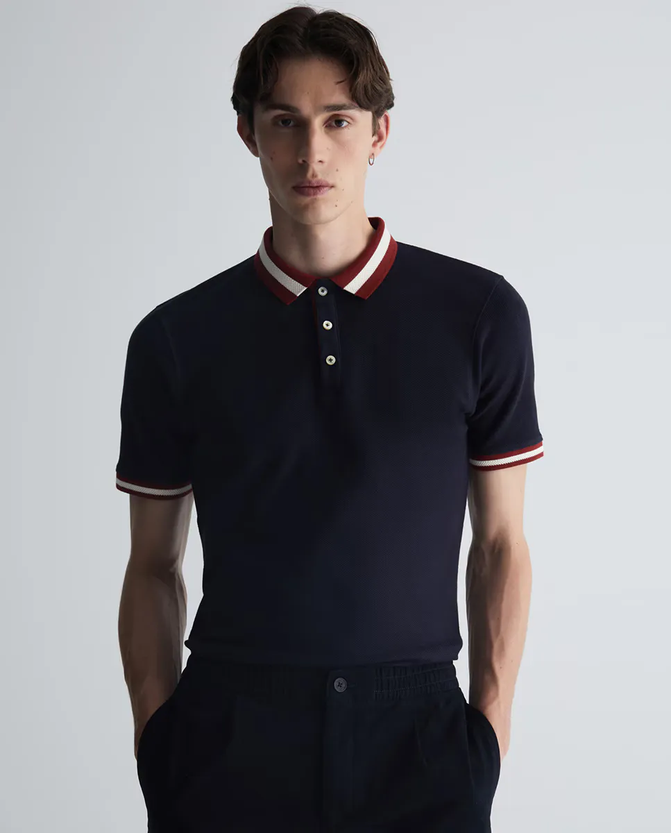 Поло с текстурным узором Sfera, темно-синий
Поло с текстурным узором Sfera, темно-синий