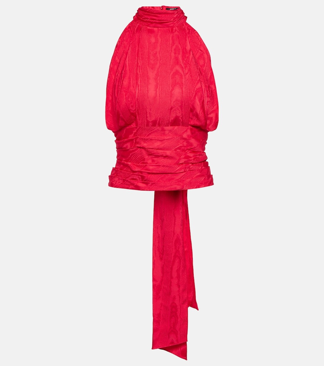 Муаровый топ с воротником халтер Balmain, розовый
Муаровый топ с воротником халтер Balmain, розовый