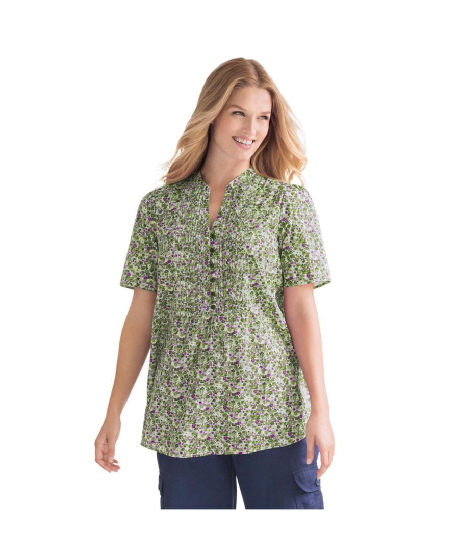 Туника большого размера с присборенной отделкой и полузастежкой на пуговицы Woman Within, Olive green blooming ditsy
Туника большого размера с присборенной отделкой и полузастежкой на пуговицы Woman Within, Olive green blooming ditsy