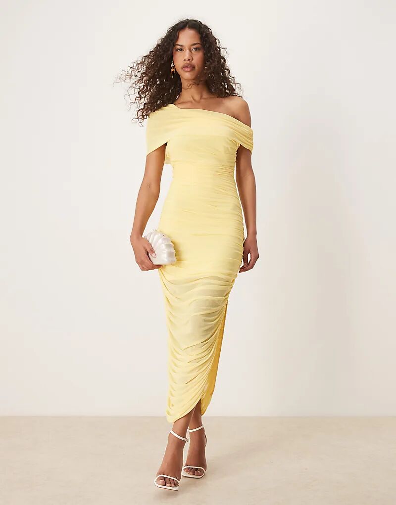 Асимметричное платье мидакси Forever New из сетки с рюшами желтого цвета
Асимметричное платье мидакси Forever New из сетки с рюшами желтого цвета