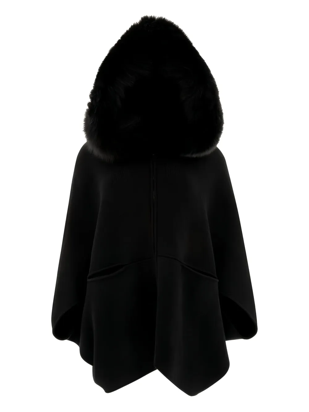 Кейп с капюшоном и искусственным мехом GIOVI, черный
Кейп с капюшоном и искусственным мехом GIOVI, черный