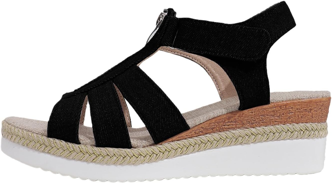 Женские эспадрильи на танкетке, сандалии на платформе с ремешками и поддержкой свода стопы, модные сандалии с ремешком на щиколотке, открытым носком, удобная обувь для активного отдыха, ортопедическая обувь Toumov, черный
Женские эспадрильи на танкетке, сандалии на платформе с ремешками и поддержкой свода стопы, модные сандалии с ремешком на щиколотке, открытым носком, удобная обувь для активного отдыха, ортопедическая обувь Toumov, черный