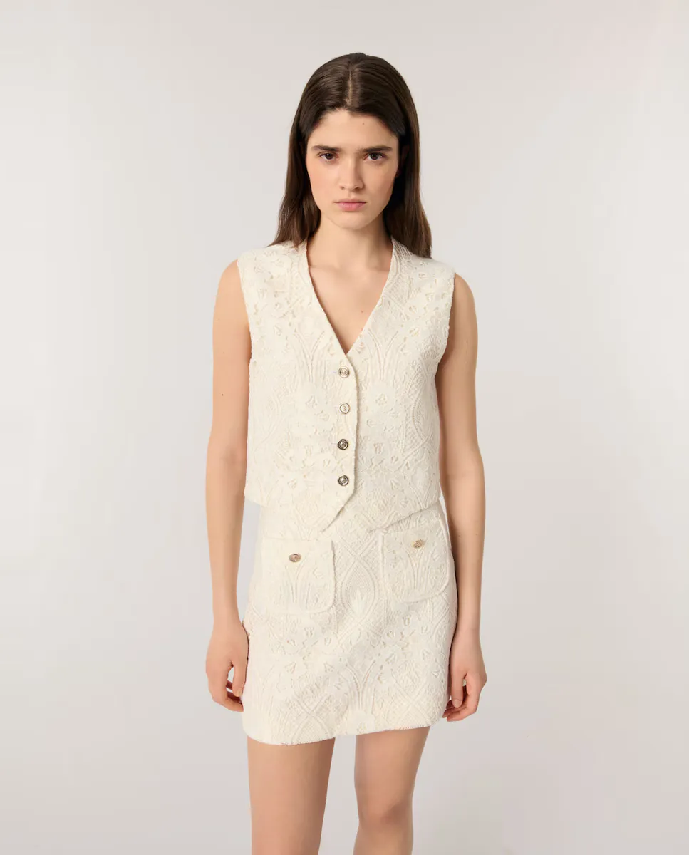 Женский кружевной жилет Maje, белый
Женский кружевной жилет Maje, белый