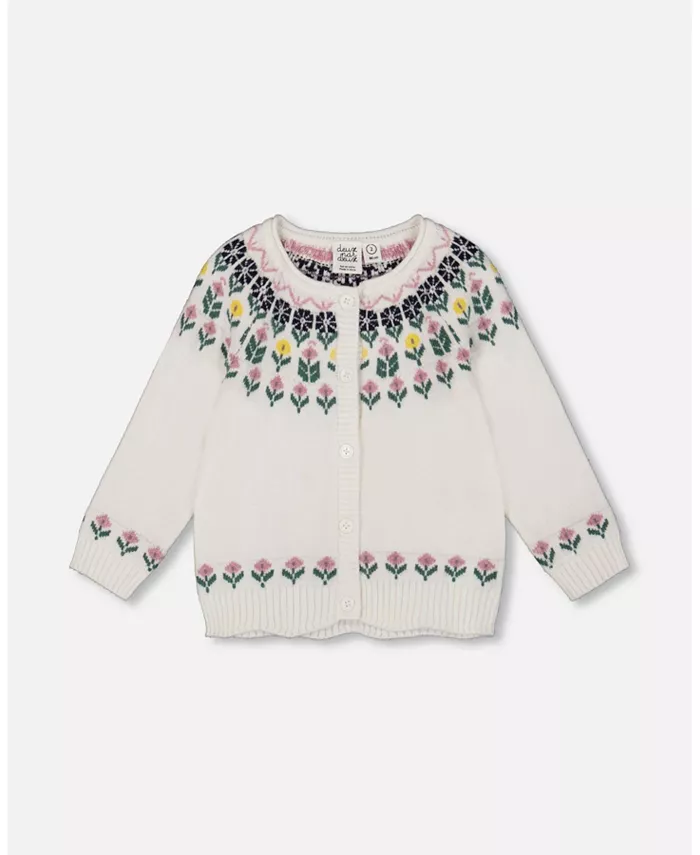 Жаккардовый кардиган для девочки, кремово-белый с цветочным узором – детский Deux par Deux, коричневый/бежевый
Жаккардовый кардиган для девочки, кремово-белый с цветочным узором – детский Deux par Deux, коричневый/бежевый