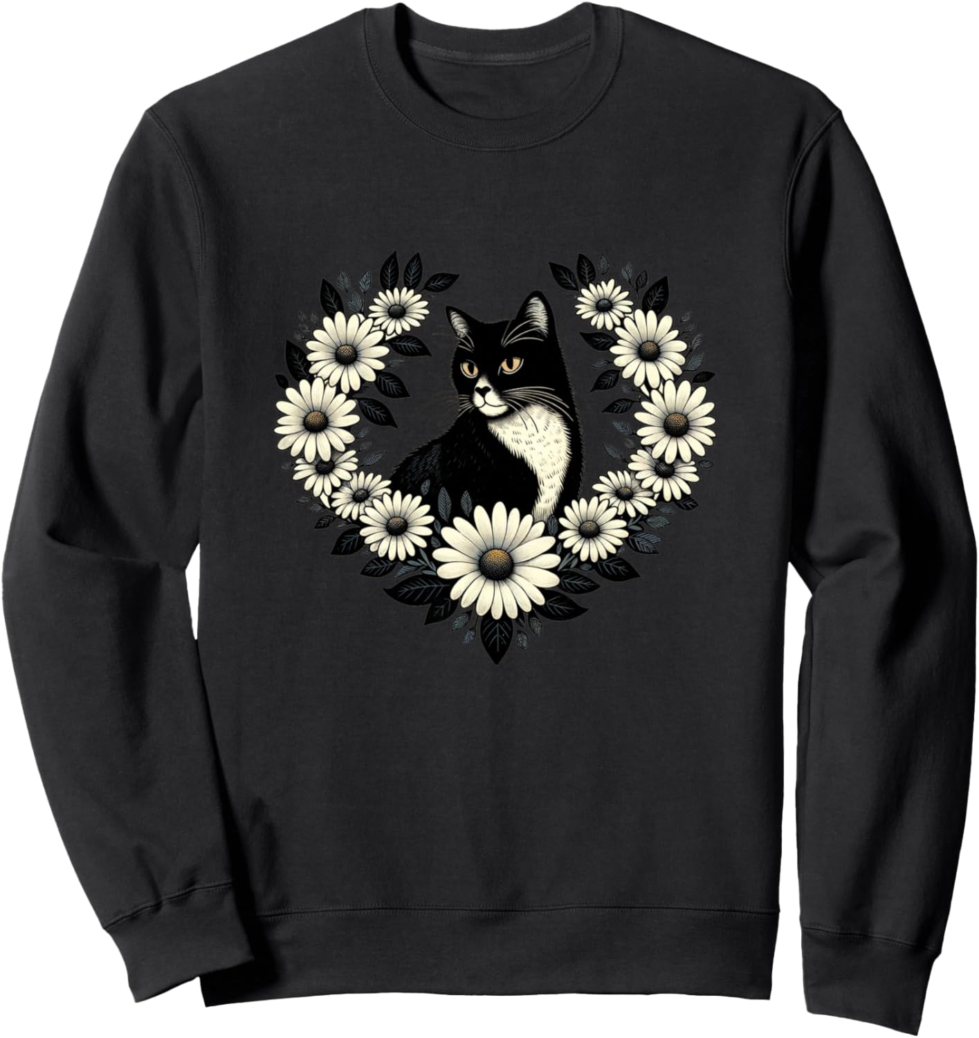 Толстовка с изображением кошки и ромашки в смокинге Cat Snugg, черный
Толстовка с изображением кошки и ромашки в смокинге Cat Snugg, черный