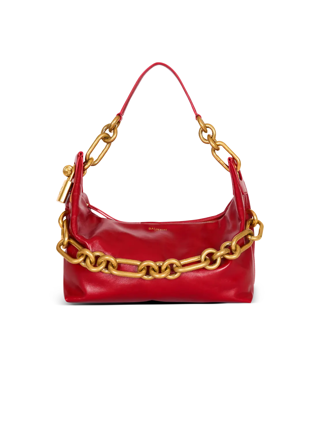 Сумка Sync средняя из телячьей кожи Balmain, бежевый/черный/красный
Сумка Sync средняя из телячьей кожи Balmain, бежевый/черный/красный