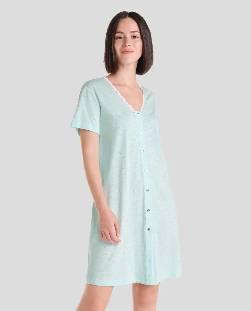 Женская короткая ночная рубашка с короткими рукавами Lohe, зеленый
Женская короткая ночная рубашка с короткими рукавами Lohe, зеленый