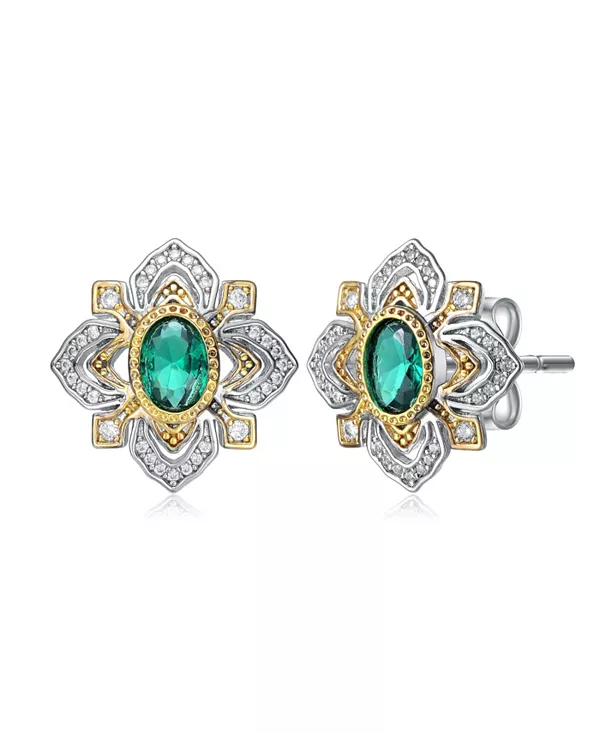 Элегантные серьги-гвоздики из белого золота и 14-каратного золота с кубическим цирконием Rachel Glauber, green
Элегантные серьги-гвоздики из белого золота и 14-каратного золота с кубическим цирконием Rachel Glauber, green