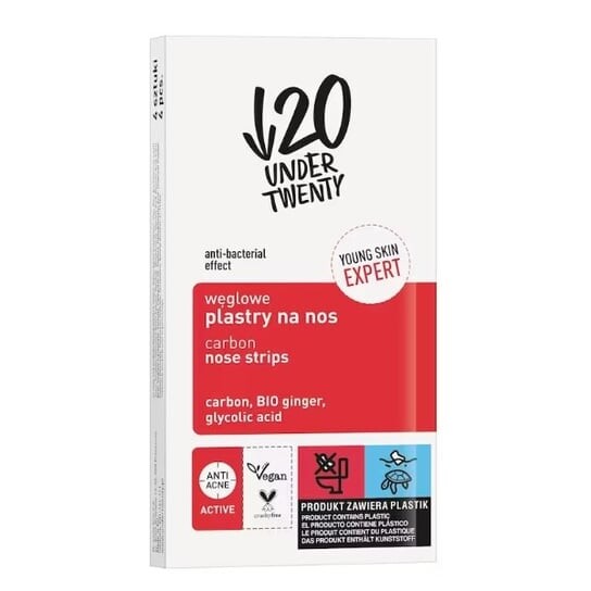 Угольные полоски для носа 4 шт., Under Twenty
Угольные полоски для носа 4 шт., Under Twenty