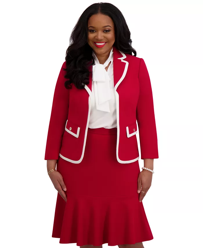 Женский пиджак с контрастными деталями, стандартные и плюс размеры Kasper, красный
Женский пиджак с контрастными деталями, стандартные и плюс размеры Kasper, красный