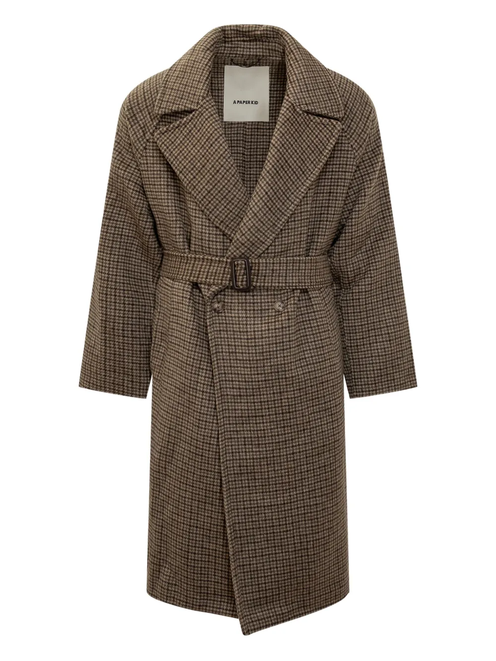 Двубортное пальто с поясом и узором «гусиная лапка» A PAPER KID, коричневый
Двубортное пальто с поясом и узором «гусиная лапка» A PAPER KID, коричневый