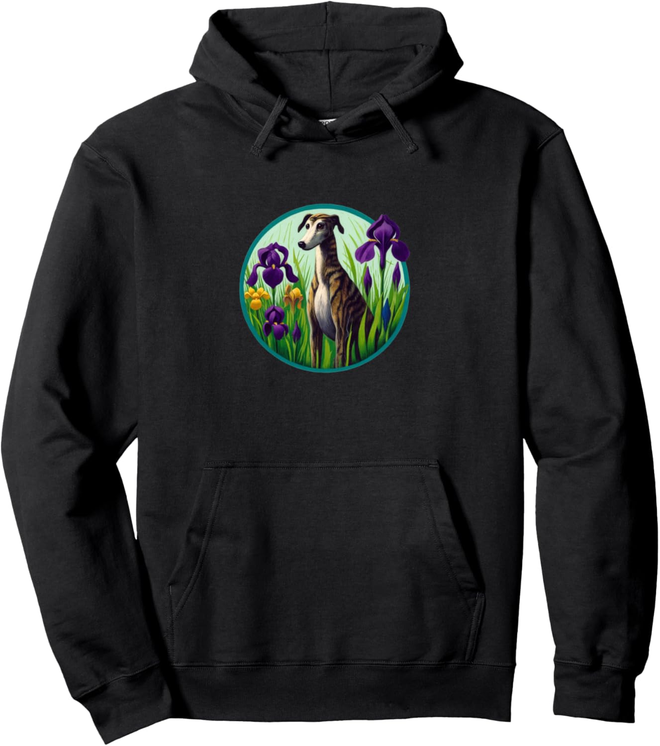 Худи с изображением тигровой борзой и цветка ириса Iris Flowers Greyhound Bubb, черный
Худи с изображением тигровой борзой и цветка ириса Iris Flowers Greyhound Bubb, черный