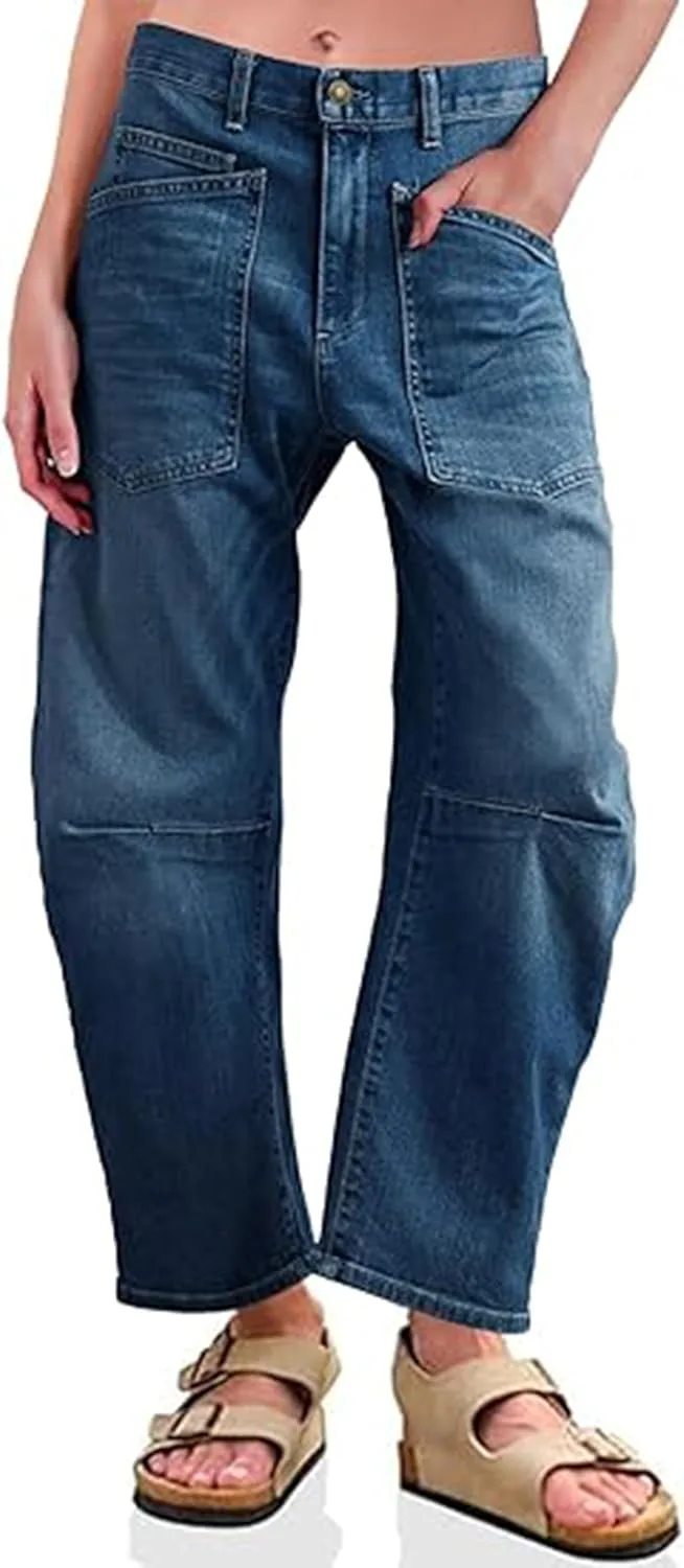 Kedera Women's Barrel Jeans Pants Straight Wide Leg Y2K Denim Pants Baggy Boyfriend Jeans with Pockets
Kedera Women's Barrel Jeans Pants Straight Wide Leg Y2K Denim Pants Baggy Boyfriend Jeans with Pockets