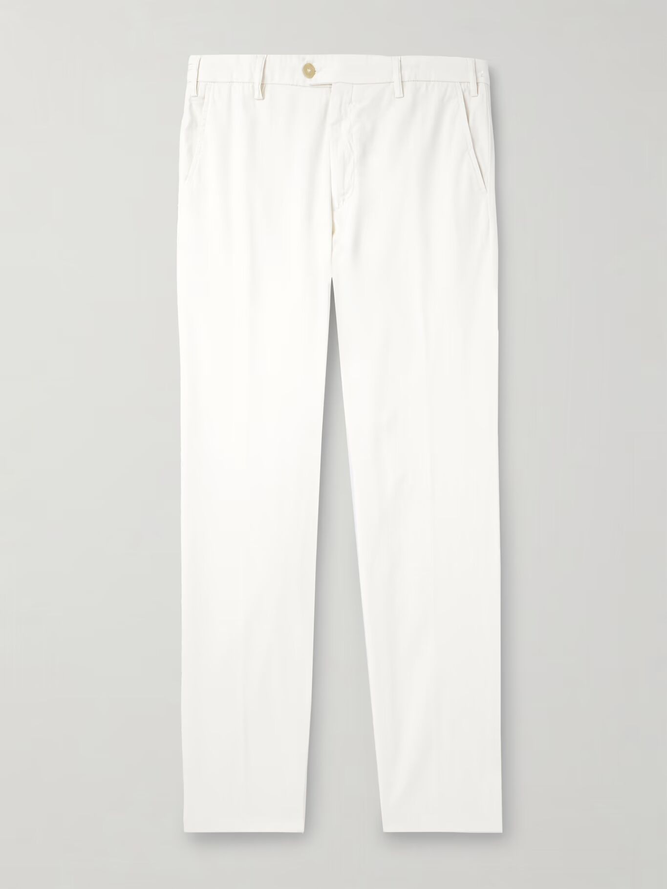 Брюки-чиносы облегающего прямого кроя из лиоцелла и хлопчатобумажной саржи, окрашенные в готовом виде CANALI, белый
Брюки-чиносы облегающего прямого кроя из лиоцелла и хлопчатобумажной саржи, окрашенные в готовом виде CANALI, белый