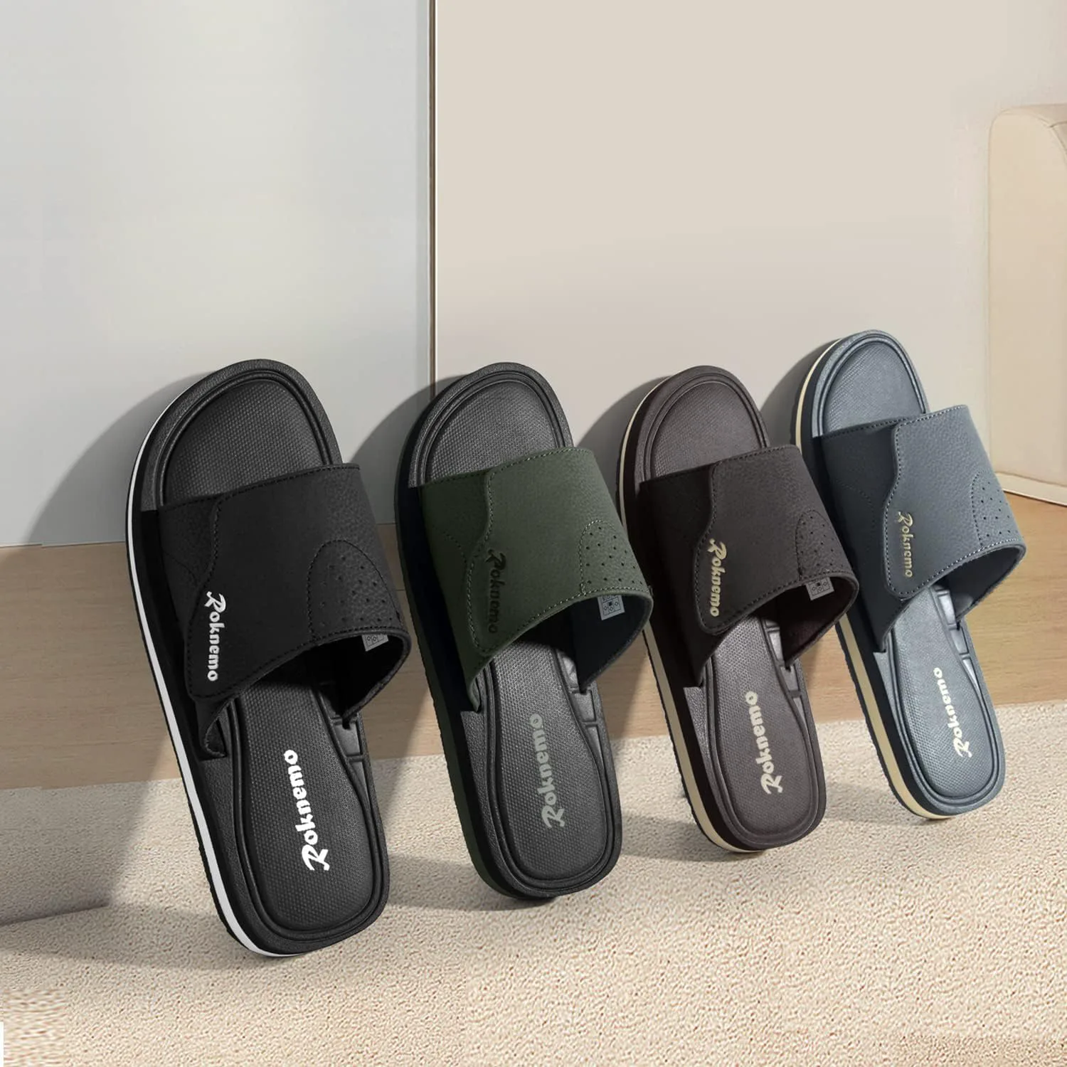 Мужские сандалии слайд Регулируемые спортивные повседневные сандалии для комфорта, легкие с открытым носком, с мягкой стелькой из пены с эффектом памяти Roknemo, серый
Мужские сандалии слайд Регулируемые спортивные повседневные сандалии для комфорта, легкие с открытым носком, с мягкой стелькой из пены с эффектом памяти Roknemo, серый