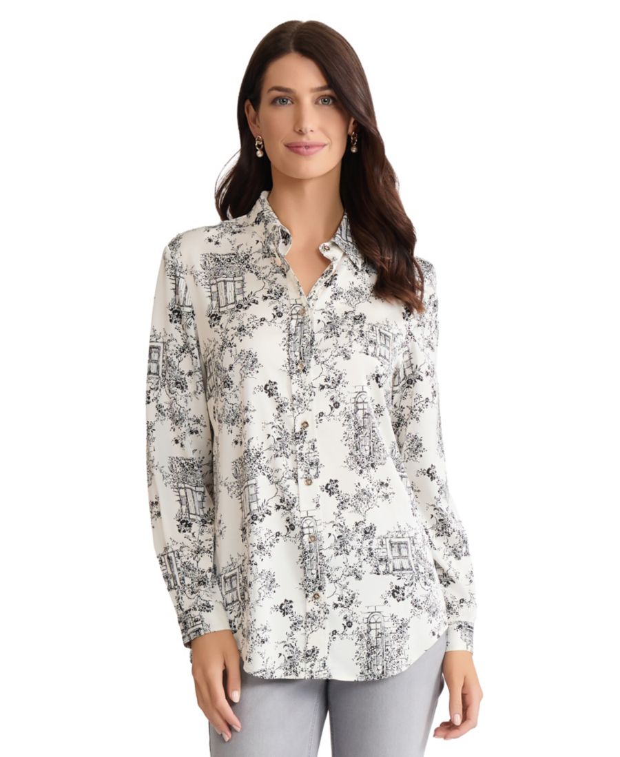 Женская блузка с длинными рукавами и воротником Jones New York, Jones White Multi
Женская блузка с длинными рукавами и воротником Jones New York, Jones White Multi