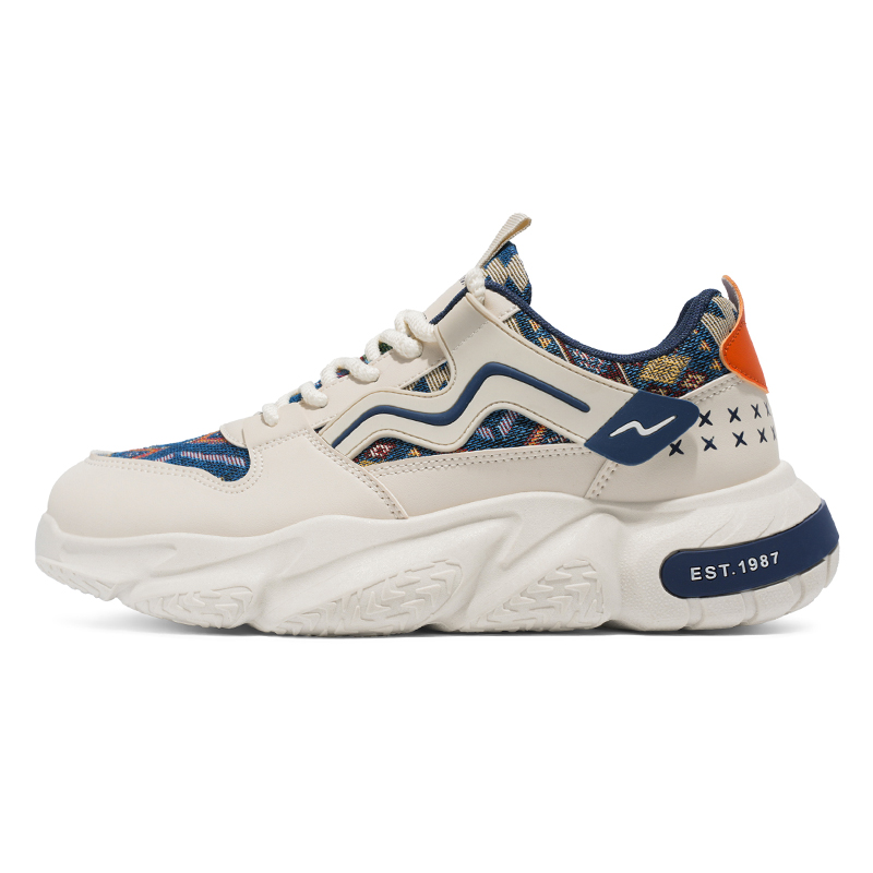 Низкие массивные кроссовки мужские PLAY COBBLER, Beige Blue 
Низкие массивные кроссовки мужские PLAY COBBLER, Beige Blue