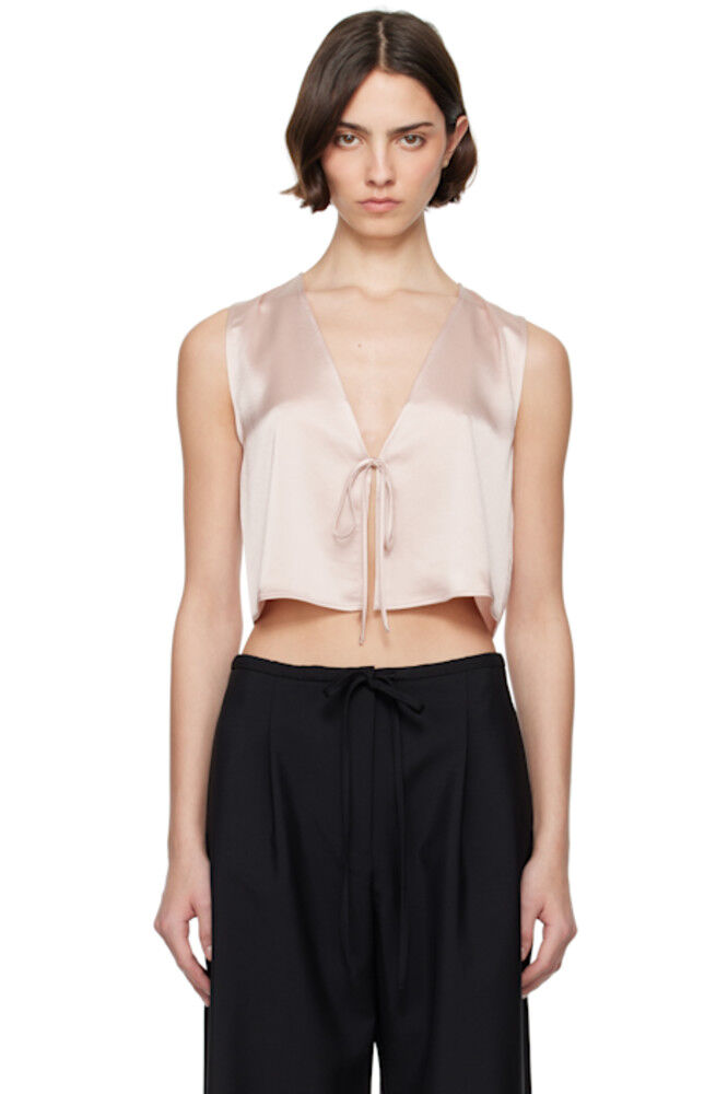 Розовый топ с завязками на шее LESET 
Розовый топ с завязками на шее LESET