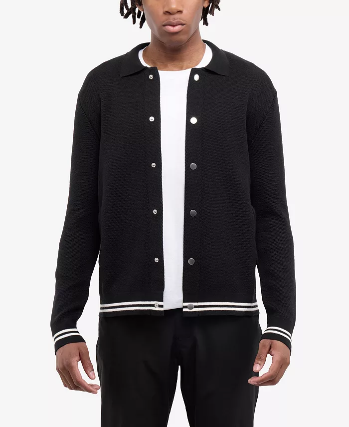 Мужской свитер с длинными рукавами и планкой на пуговицах с резинкой Spring + Mercer, черный
Мужской свитер с длинными рукавами и планкой на пуговицах с резинкой Spring + Mercer, черный