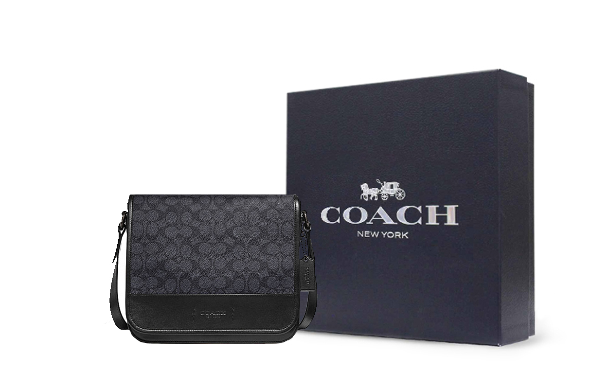 COACH Кожаный мессенджер из готема с покрытием
COACH Кожаный мессенджер из готема с покрытием