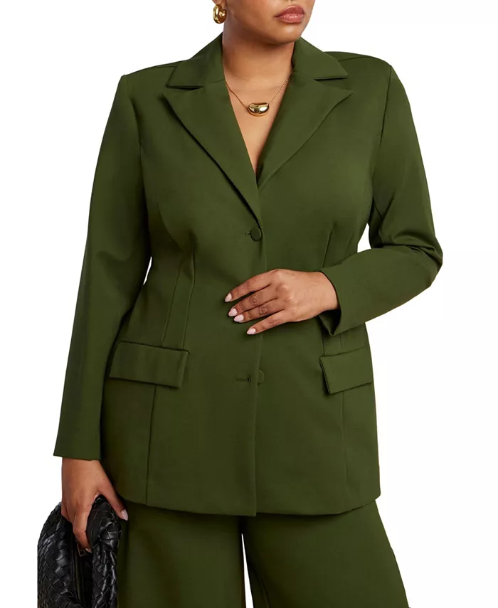 Женский блейзер с идеальной посадкой по талии Eloquii, зеленый
Женский блейзер с идеальной посадкой по талии Eloquii, зеленый