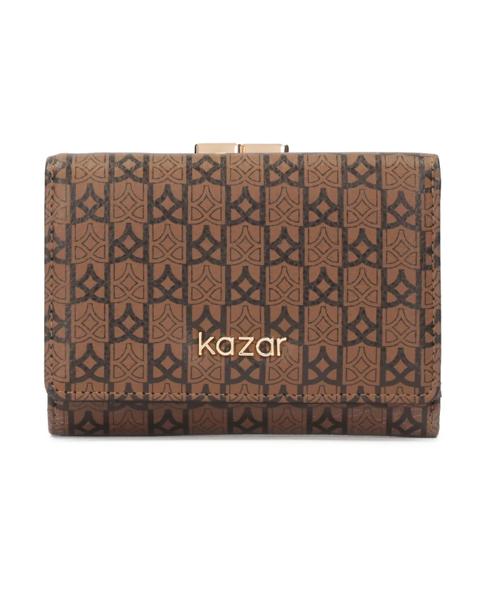Кожаный кошелек с узором «М» Kazar, коричневый
Кожаный кошелек с узором «М» Kazar, коричневый