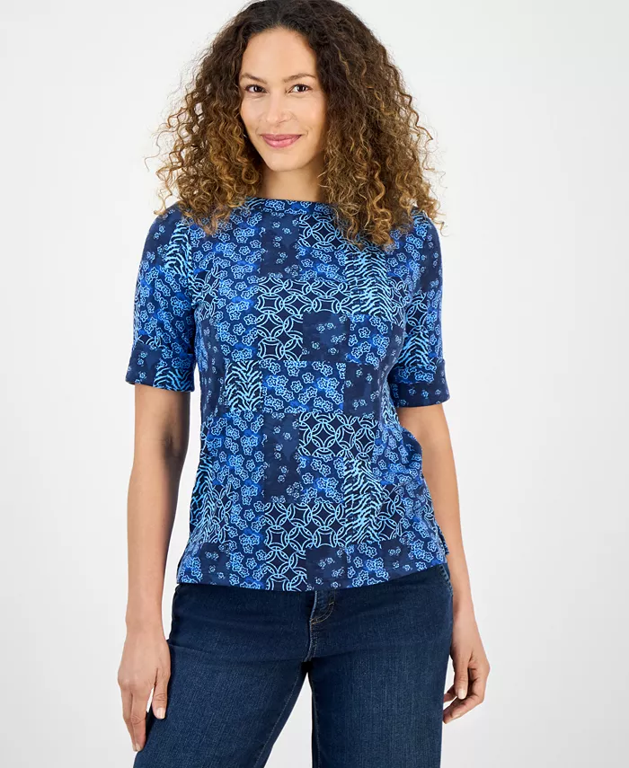 Патчворк-топ с укороченными рукавами Petite Style & Co, синий
Патчворк-топ с укороченными рукавами Petite Style & Co, синий
