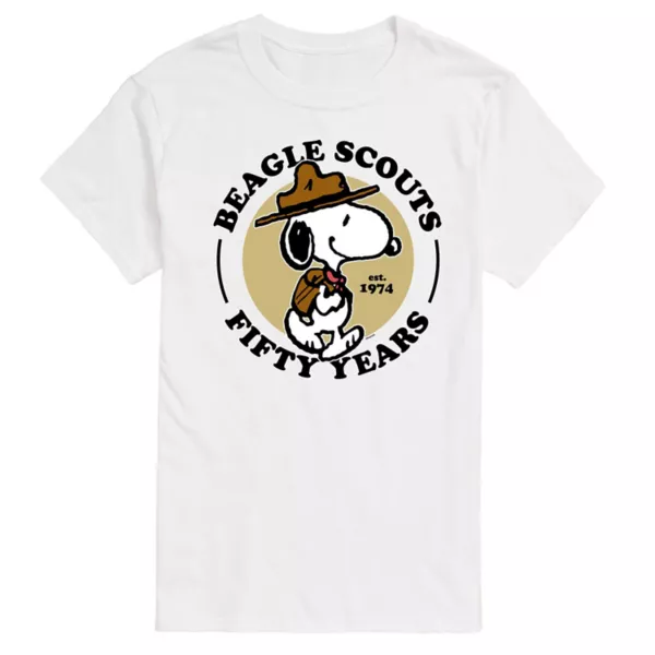 Мужская футболка с принтом «Peanuts Beagle Scout Snoopy» Licensed Character, белый 
Мужская футболка с принтом «Peanuts Beagle Scout Snoopy» Licensed Character, белый