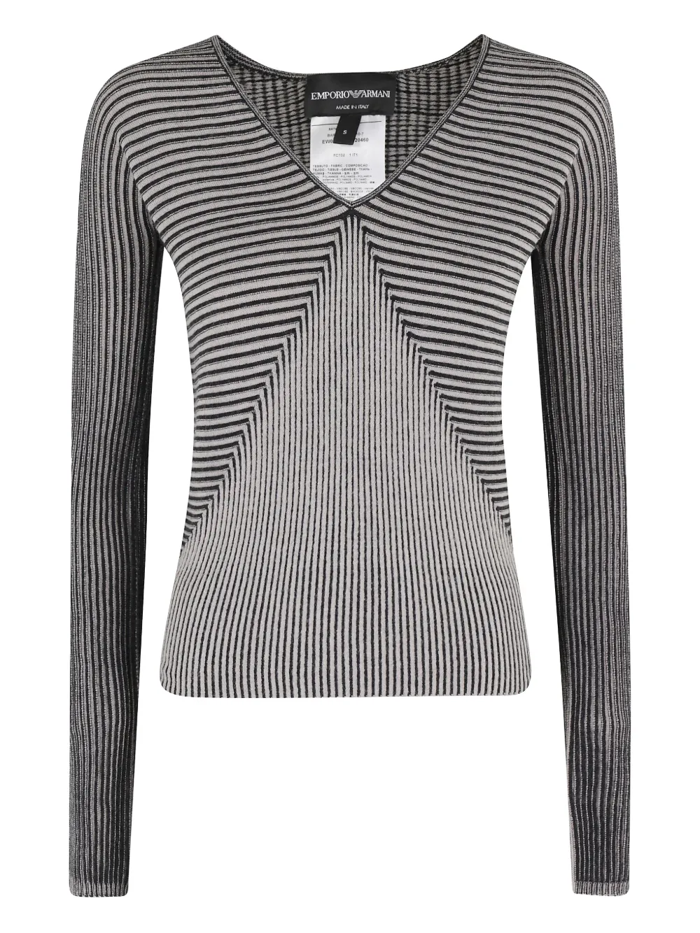 Полосатый свитер с V-образным вырезом EMPORIO ARMANI, черный
Полосатый свитер с V-образным вырезом EMPORIO ARMANI, черный