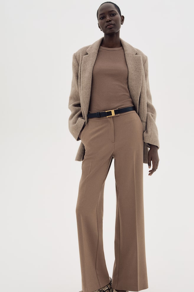 Брюки-Клеш H&M, коричневый 
Брюки-Клеш H&M, коричневый