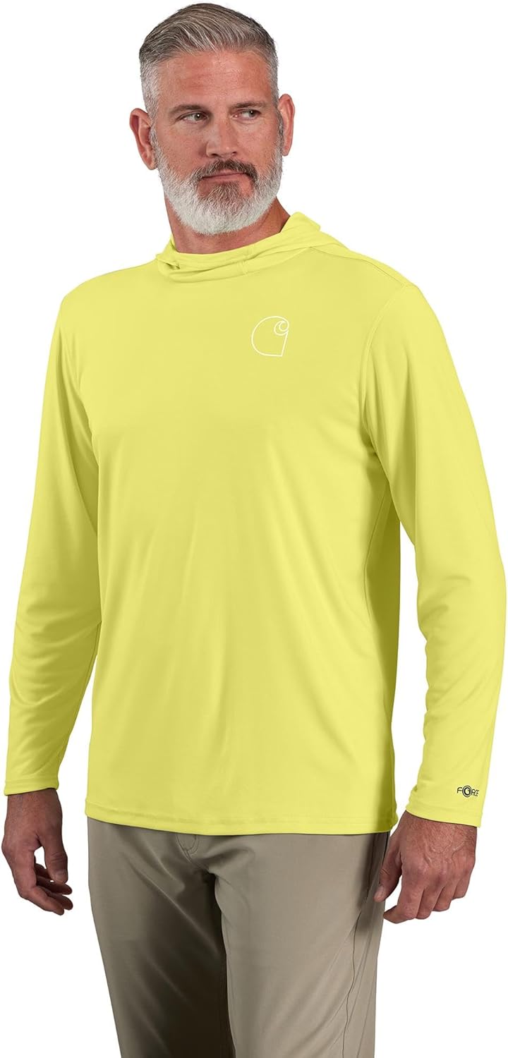 Легкая мужская футболка Carhartt Force Sun Defender с длинными рукавами и капюшоном, с графическим логотипом, Citrus
Легкая мужская футболка Carhartt Force Sun Defender с длинными рукавами и капюшоном, с графическим логотипом, Citrus