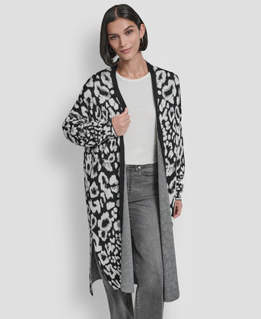 Женский кардиган оверсайз с леопардовым жаккардовым принтом DKNY, Black/Ivory
Женский кардиган оверсайз с леопардовым жаккардовым принтом DKNY, Black/Ivory