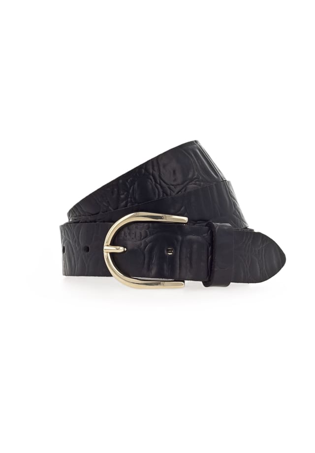 Кожаный ремень с пряжкой Vanzetti, черный 
Кожаный ремень с пряжкой Vanzetti, черный