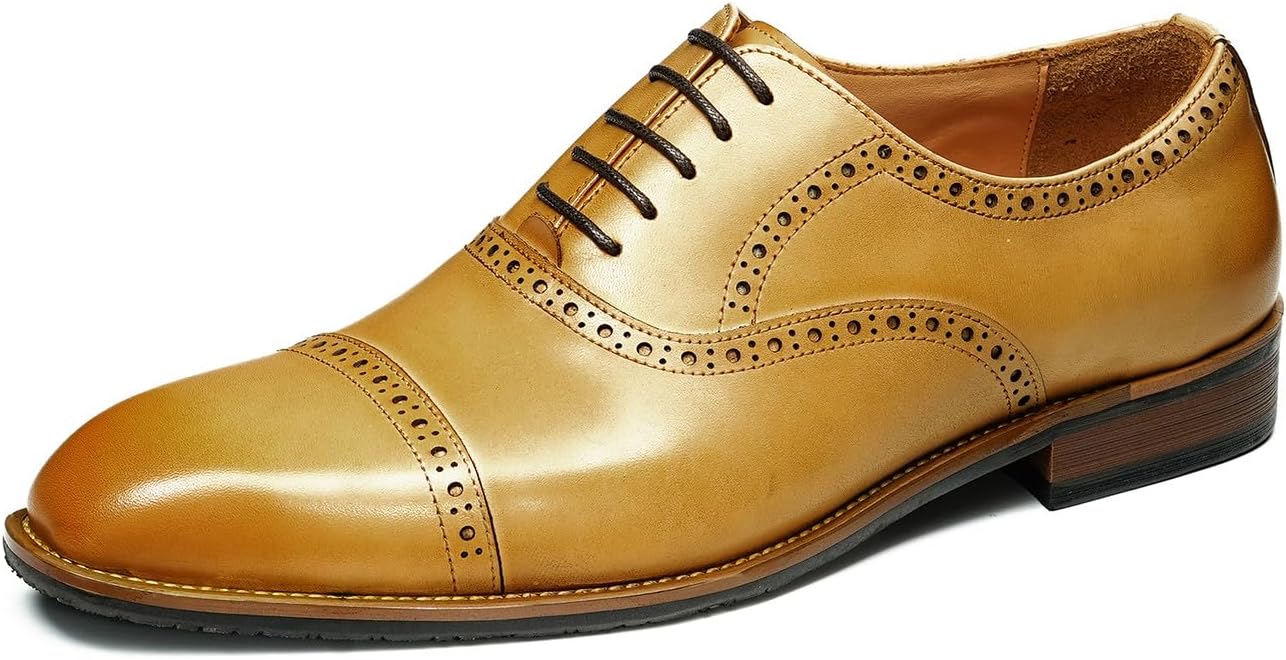 Мужские туфли-оксфорды Santimon из коровьей кожи - ручная работа, кап-туфли с декоративной перфорацией, шнуровка дерби - удобная стелька с амортизацией, деловые, свадебные и вечерние туфли к костюму, Tan
Мужские туфли-оксфорды Santimon из коровьей кожи - ручная работа, кап-туфли с декоративной перфорацией, шнуровка дерби - удобная стелька с амортизацией, деловые, свадебные и вечерние туфли к костюму, Tan