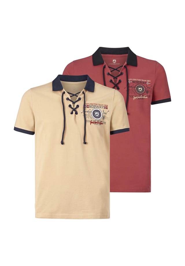 Двойная упаковка рубашки поло eljar Jan Vanderstorm, красный 
Двойная упаковка рубашки поло eljar Jan Vanderstorm, красный