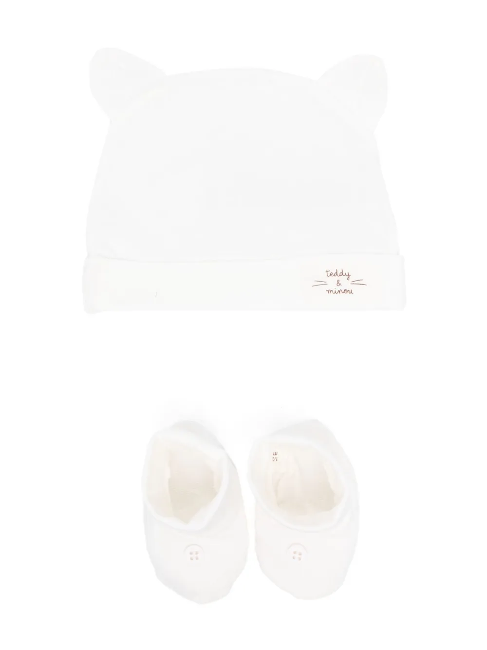 Комплект из шапки и пинеток с нашивкой-логотипом TEDDY & MINOU, белый
Комплект из шапки и пинеток с нашивкой-логотипом TEDDY & MINOU, белый