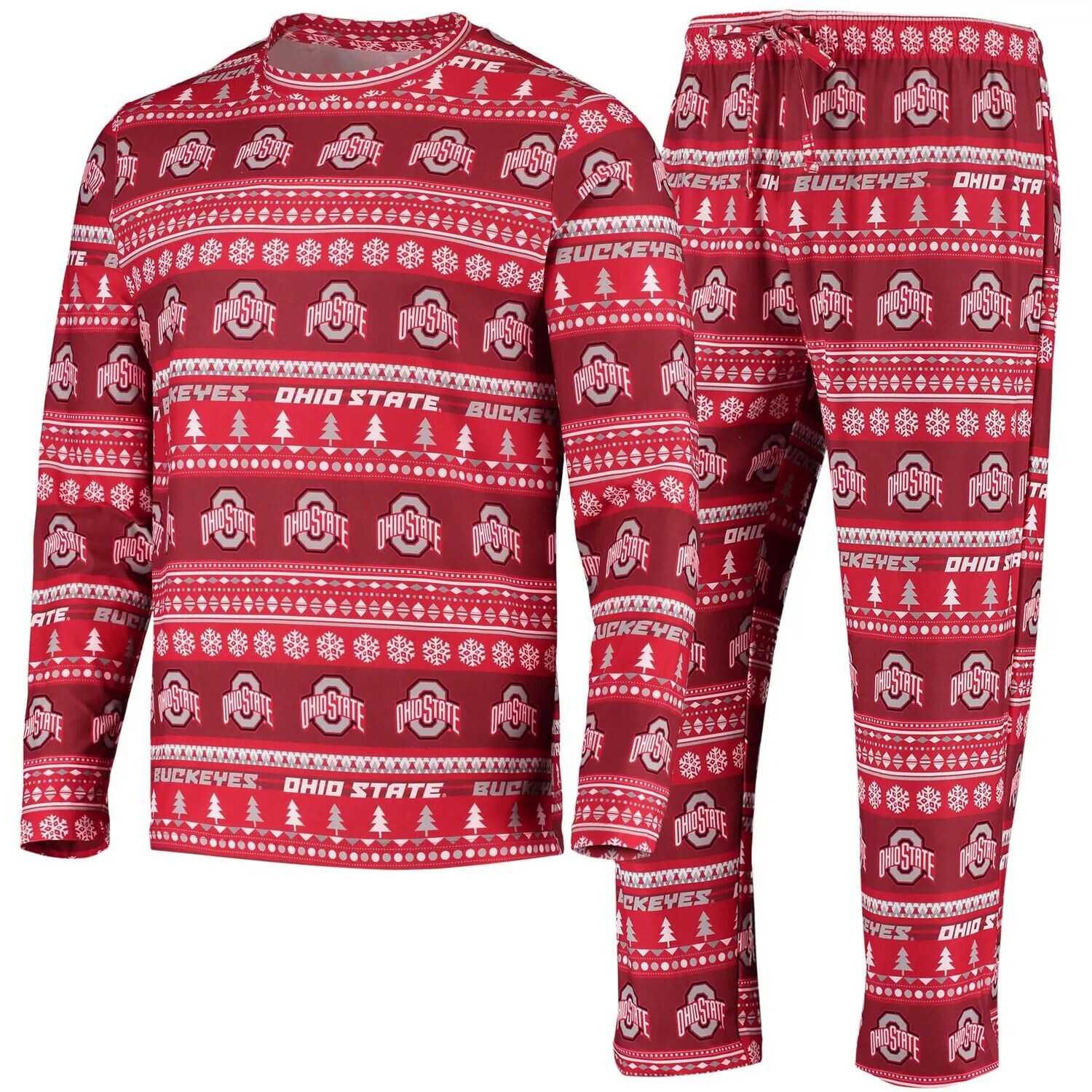 Мужской комплект из топа и брюк с длинными рукавами Concepts Sport Scarlet Ohio State Buckeyes Ugly Sweater 
Мужской комплект из топа и брюк с длинными рукавами Concepts Sport Scarlet Ohio State Buckeyes Ugly Sweater